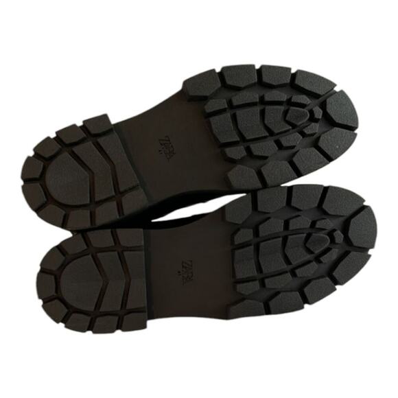 Zara Buckled Moto Goth Streetwear Lug SOLE Contemporary Boots Size 37 US 6.5 - Picture 9 of 16